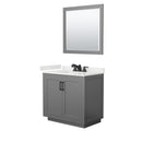 Miranda 36" Free Standing Single Basin Vanity Set with Cabinet, Quartz Vanity Top, and Framed Mirror - image 14