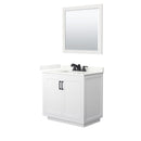 Miranda 36" Free Standing Single Basin Vanity Set with Cabinet, Quartz Vanity Top, and Framed Mirror - image 18