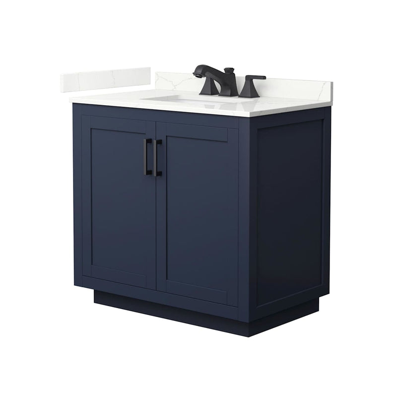 Miranda 36" Free Standing Single Basin Vanity Set with Cabinet and Quartz Vanity Top - image 2