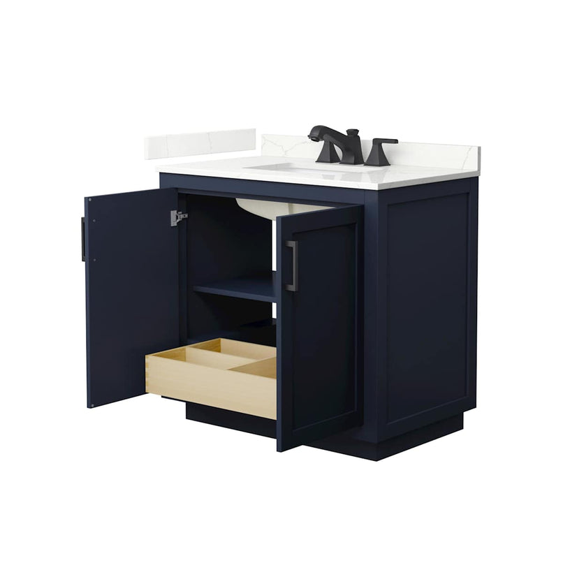 Miranda 36" Free Standing Single Basin Vanity Set with Cabinet and Quartz Vanity Top - image 3