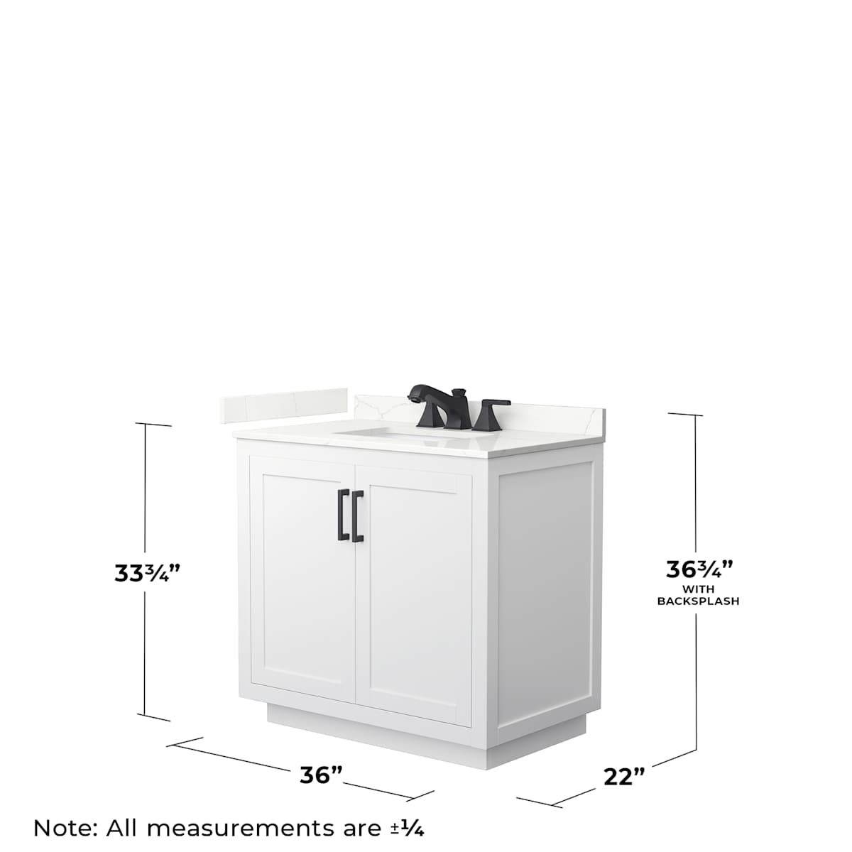 Miranda 36" Free Standing Single Basin Vanity Set with Cabinet and Quartz Vanity Top