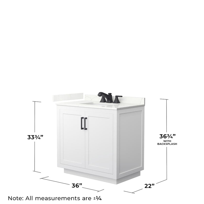 Miranda 36" Free Standing Single Basin Vanity Set with Cabinet and Quartz Vanity Top - image 6