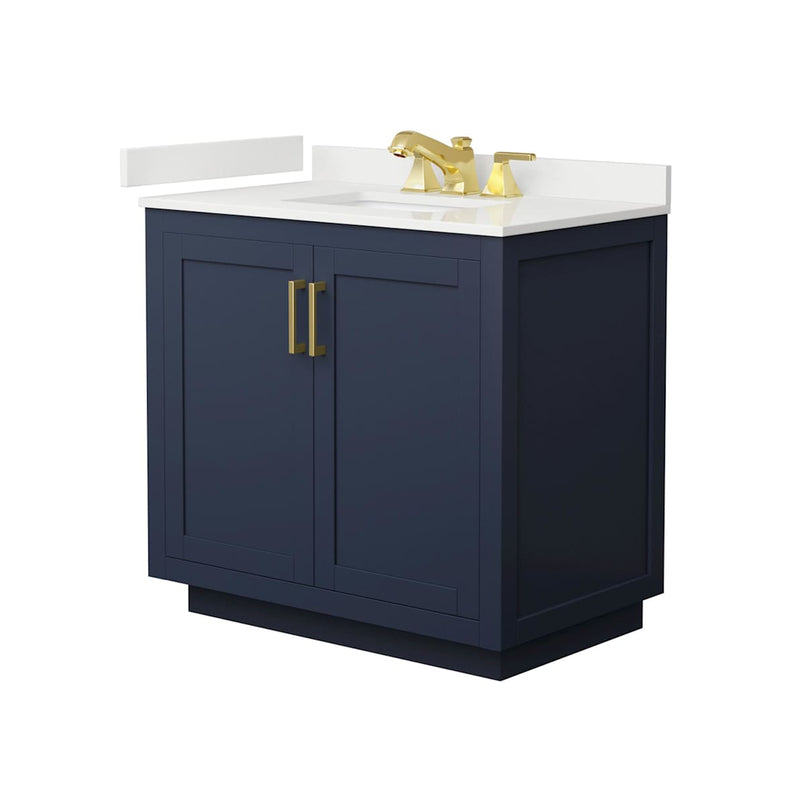 Miranda 36" Free Standing Single Basin Vanity Set with Cabinet and Quartz Vanity Top - image 9