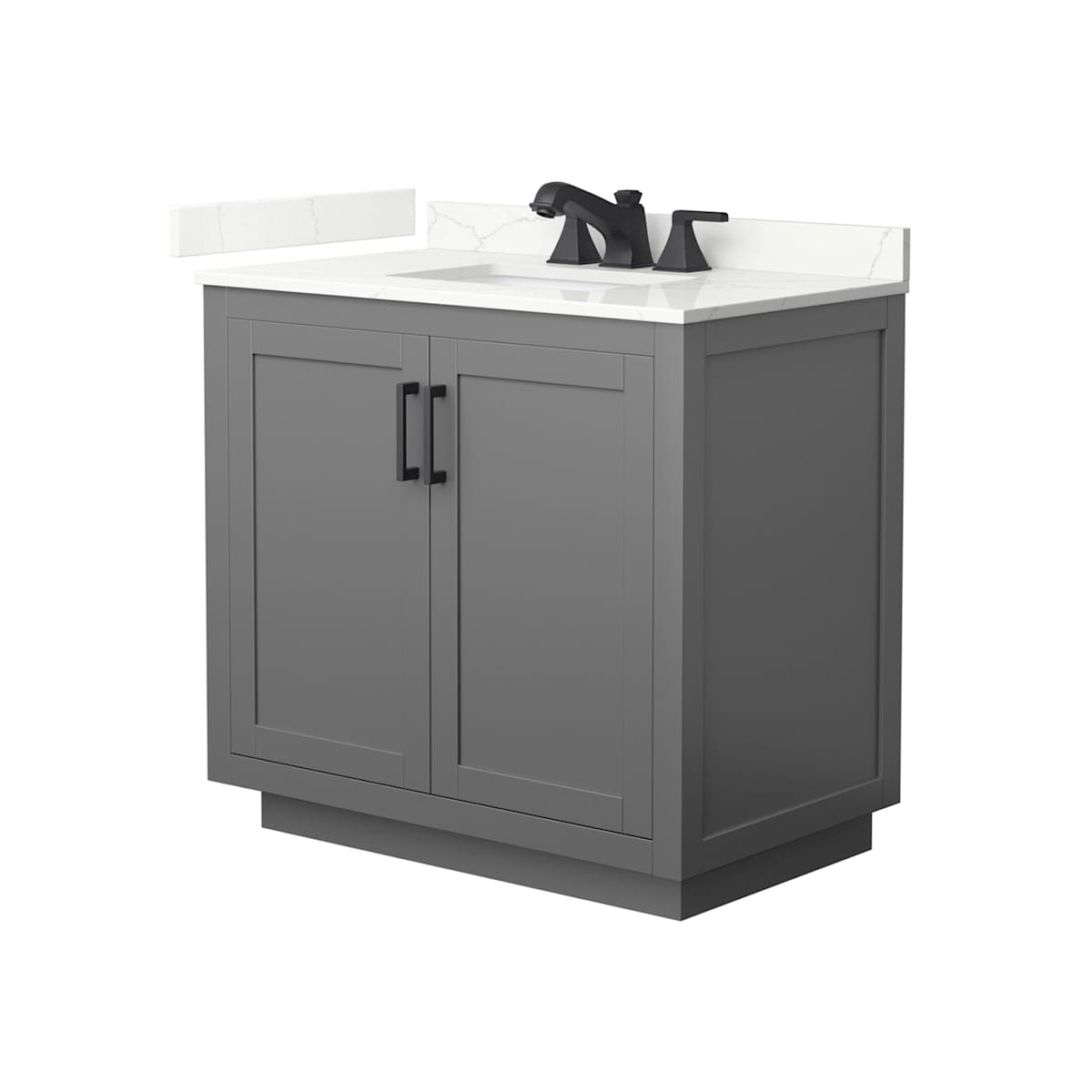 Miranda 36" Free Standing Single Basin Vanity Set with Cabinet and Quartz Vanity Top