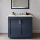 Miranda 36" Free Standing Single Basin Vanity Set with Cabinet, Quartz Vanity Top, and Framed Mirror - image 1