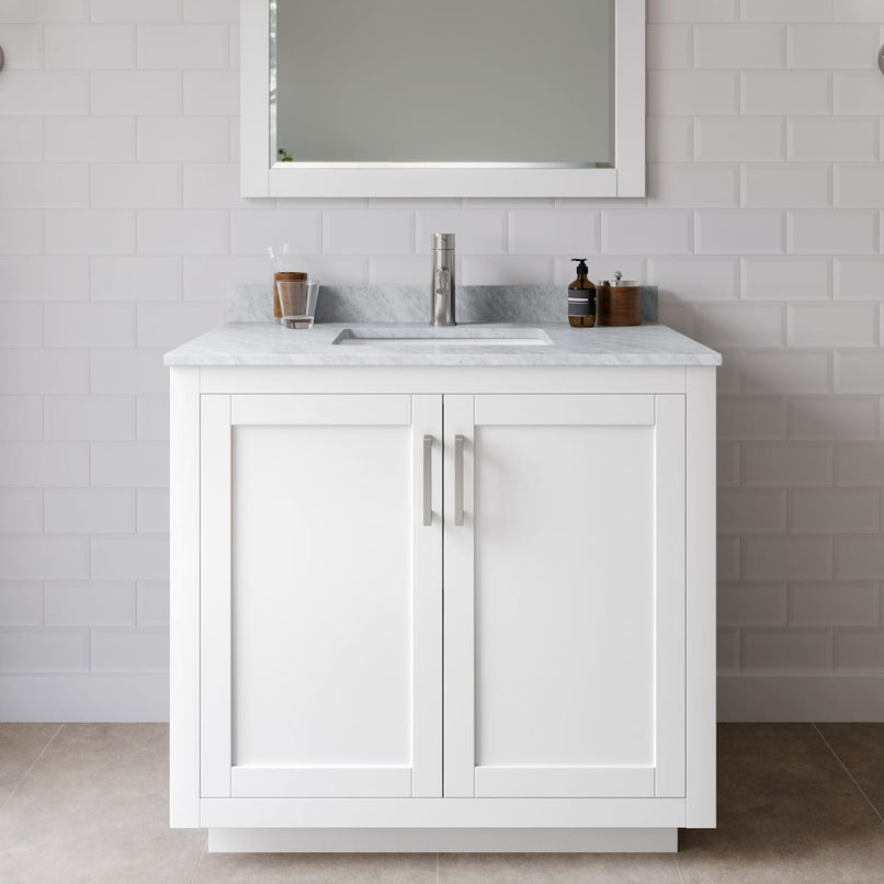 Miranda 36" Free Standing Single Basin Vanity Set with Cabinet and Marble Vanity Top - image 1