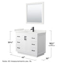 Miranda 42" Free Standing Single Basin Vanity Set with Cabinet, Quartz Vanity Top, and Framed Mirror - image 7