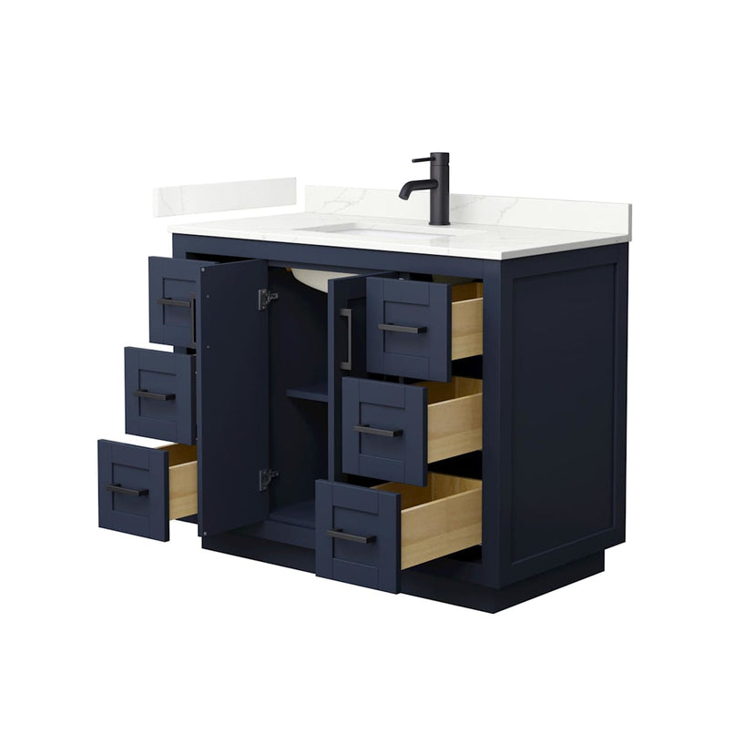 Miranda 42" Free Standing Single Basin Vanity Set with Cabinet and Quartz Vanity Top - image 3