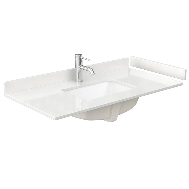 Miranda 42" Free Standing Single Basin Vanity Set with Cabinet and Quartz Vanity Top - image 5
