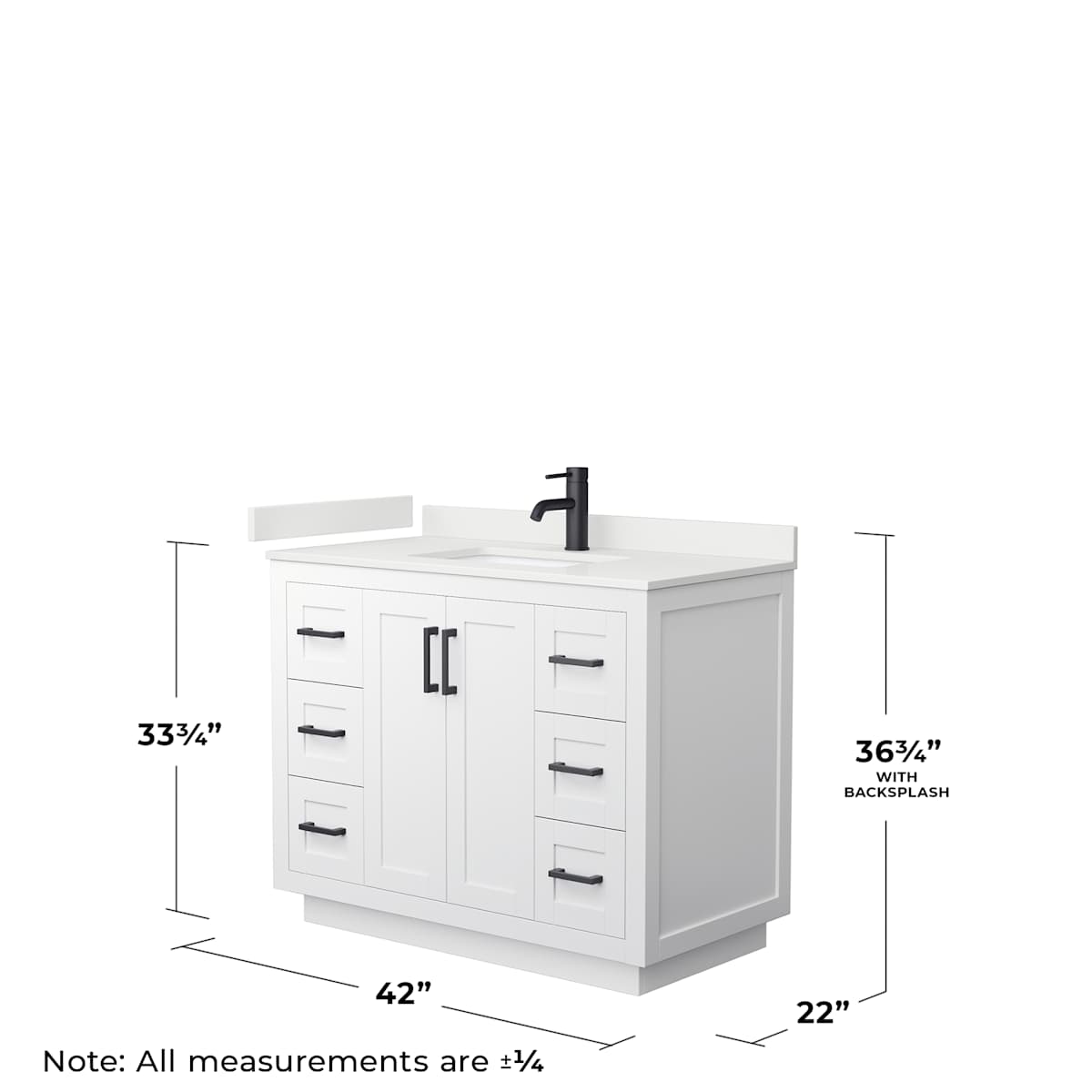 Miranda 42" Free Standing Single Basin Vanity Set with Cabinet and Quartz Vanity Top - image 6