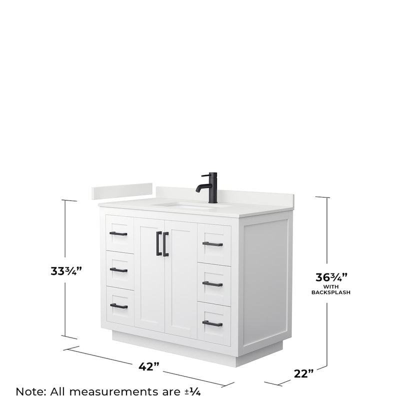 Miranda 42" Free Standing Single Basin Vanity Set with Cabinet and Quartz Vanity Top - image 6