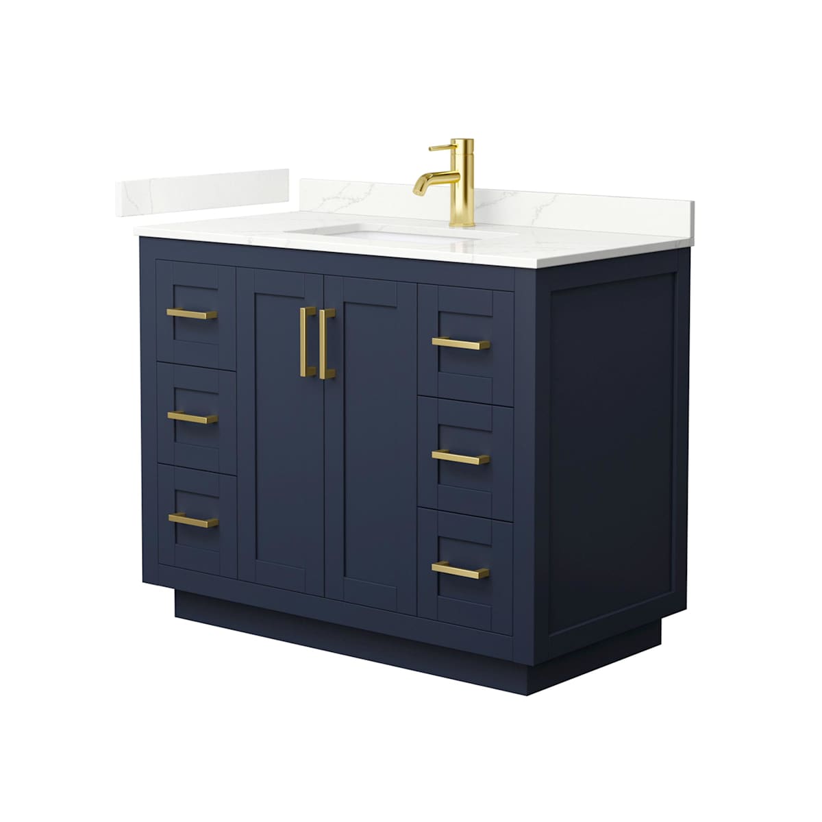 Miranda 42" Free Standing Single Basin Vanity Set with Cabinet and Quartz Vanity Top