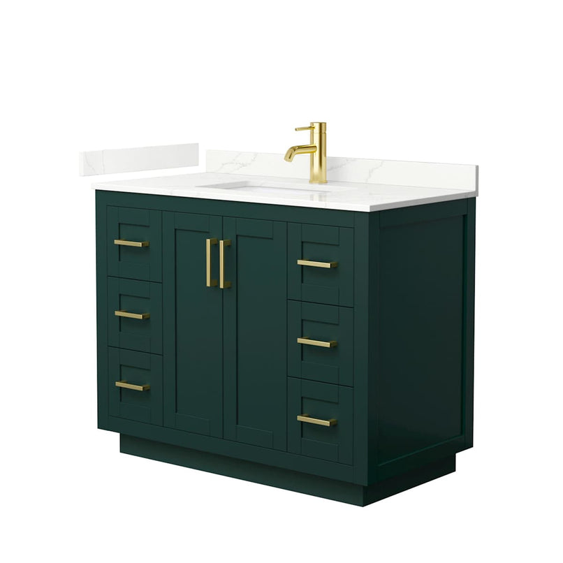 Miranda 42" Free Standing Single Basin Vanity Set with Cabinet and Quartz Vanity Top - image 12