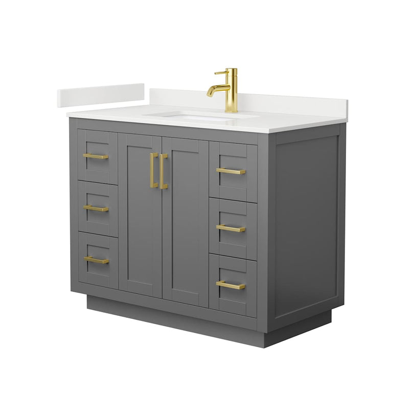 Miranda 42" Free Standing Single Basin Vanity Set with Cabinet and Quartz Vanity Top - image 15