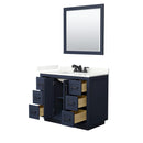 Miranda 42" Free Standing Single Basin Vanity Set with Cabinet, Quartz Vanity Top, and Framed Mirror - image 3