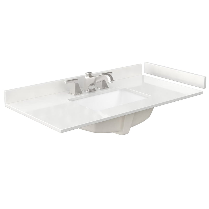 Miranda 42" Free Standing Single Basin Vanity Set with Cabinet, Quartz Vanity Top, and Framed Mirror - image 5