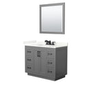 Miranda 42" Free Standing Single Basin Vanity Set with Cabinet, Quartz Vanity Top, and Framed Mirror - image 10