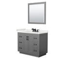 Miranda 42" Free Standing Single Basin Vanity Set with Cabinet, Quartz Vanity Top, and Framed Mirror - image 12
