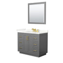 Miranda 42" Free Standing Single Basin Vanity Set with Cabinet, Quartz Vanity Top, and Framed Mirror - image 16