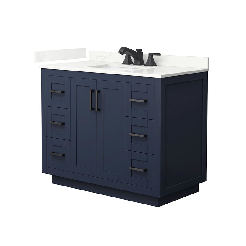Miranda 42" Free Standing Single Basin Vanity Set with Cabinet and Quartz Vanity Top - image 2