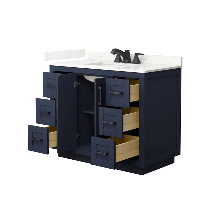 Miranda 42" Free Standing Single Basin Vanity Set with Cabinet and Quartz Vanity Top - image 3