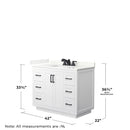 Miranda 42" Free Standing Single Basin Vanity Set with Cabinet and Quartz Vanity Top - image 6