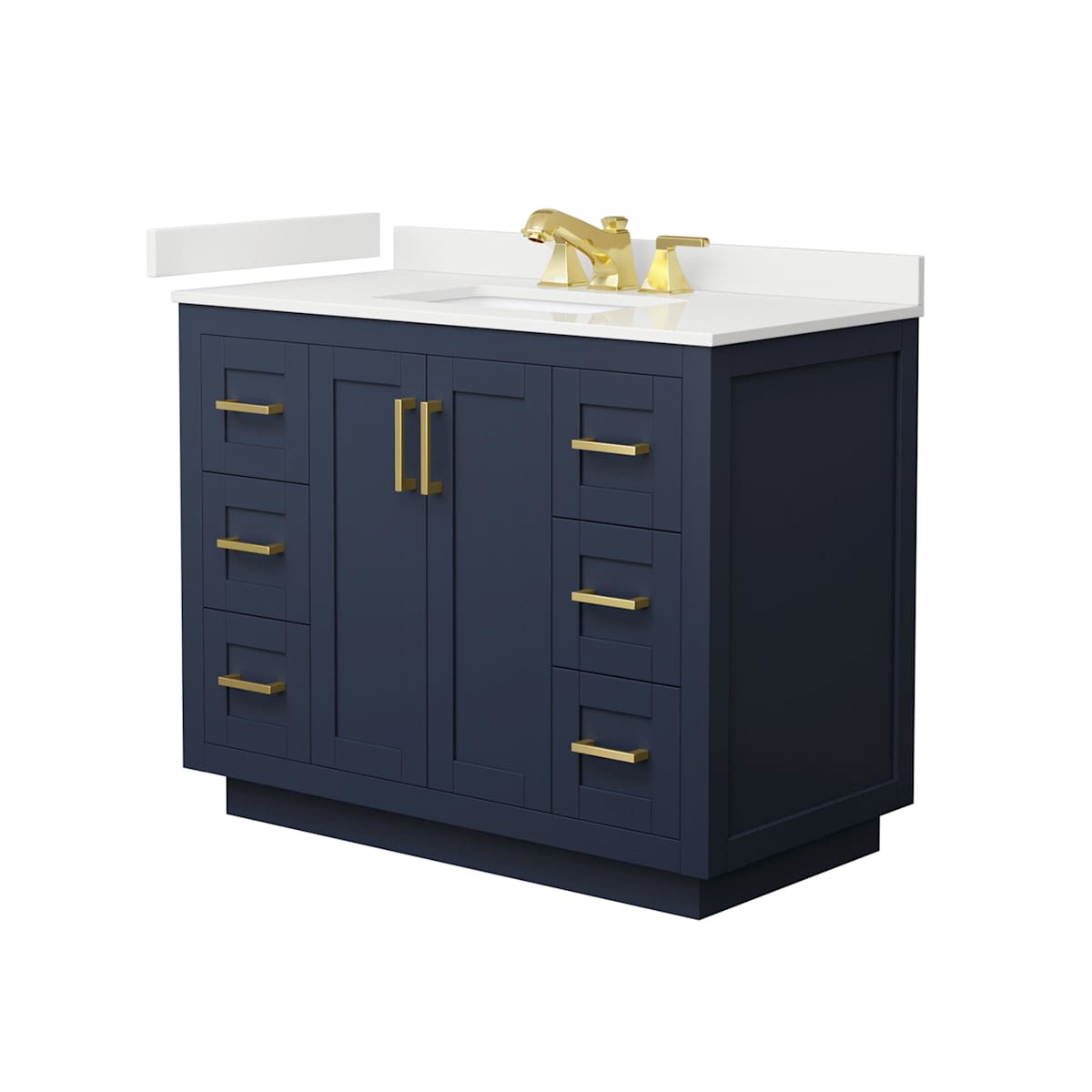Miranda 42" Free Standing Single Basin Vanity Set with Cabinet and Quartz Vanity Top