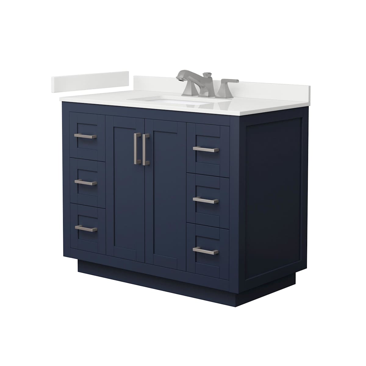 Miranda 42" Free Standing Single Basin Vanity Set with Cabinet and Quartz Vanity Top
