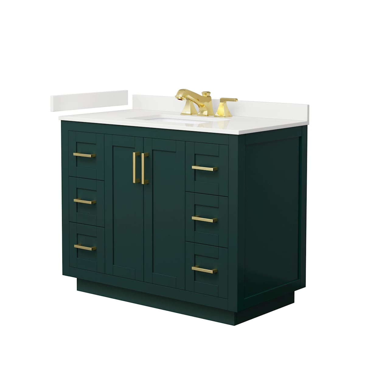 Miranda 42" Free Standing Single Basin Vanity Set with Cabinet and Quartz Vanity Top
