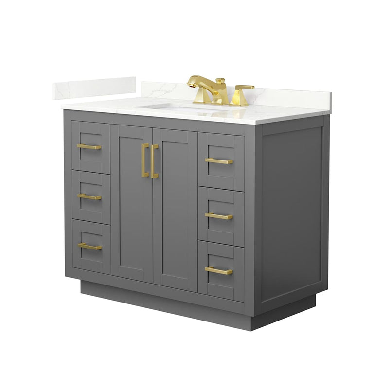 Miranda 42" Free Standing Single Basin Vanity Set with Cabinet and Quartz Vanity Top - image 14