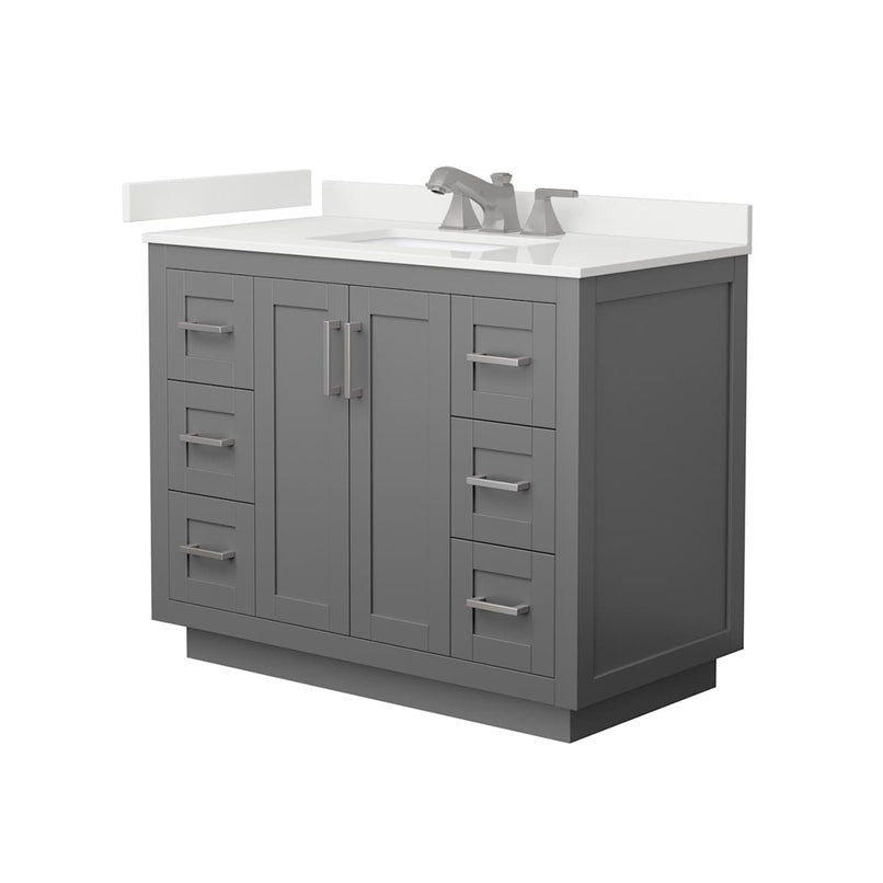Miranda 42" Free Standing Single Basin Vanity Set with Cabinet and Quartz Vanity Top - image 17