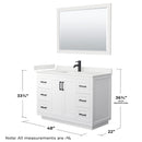 Miranda 48" Free Standing Single Basin Vanity Set with Cabinet, Quartz Vanity Top, and Framed Mirror - image 7