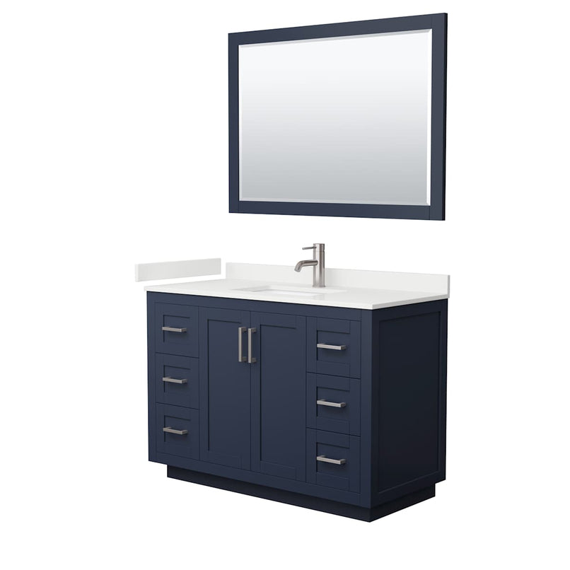 Miranda 48" Free Standing Single Basin Vanity Set with Cabinet, Quartz Vanity Top, and Framed Mirror - image 10
