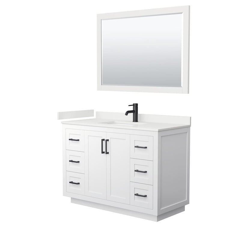 Miranda 48" Free Standing Single Basin Vanity Set with Cabinet, Quartz Vanity Top, and Framed Mirror - image 19