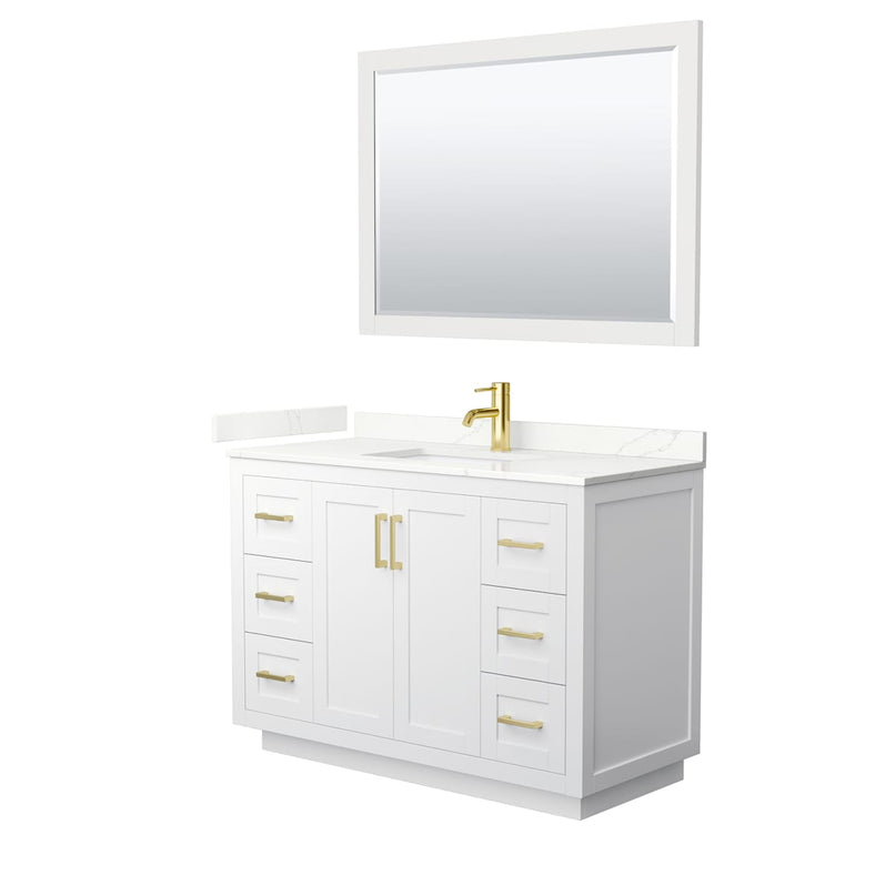 Miranda 48" Free Standing Single Basin Vanity Set with Cabinet, Quartz Vanity Top, and Framed Mirror - image 20