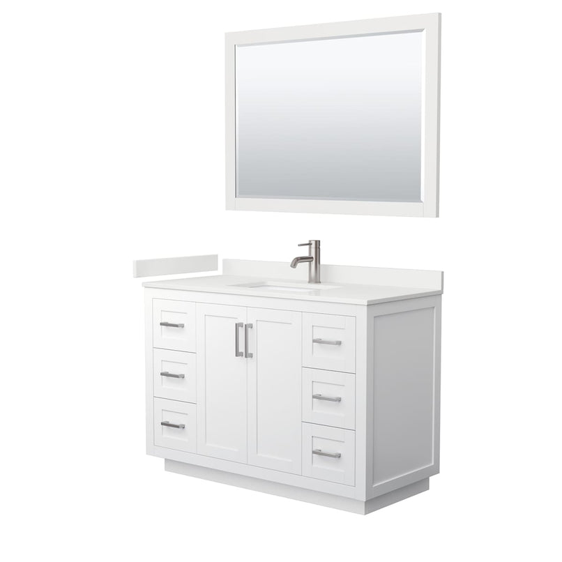 Miranda 48" Free Standing Single Basin Vanity Set with Cabinet, Quartz Vanity Top, and Framed Mirror - image 21