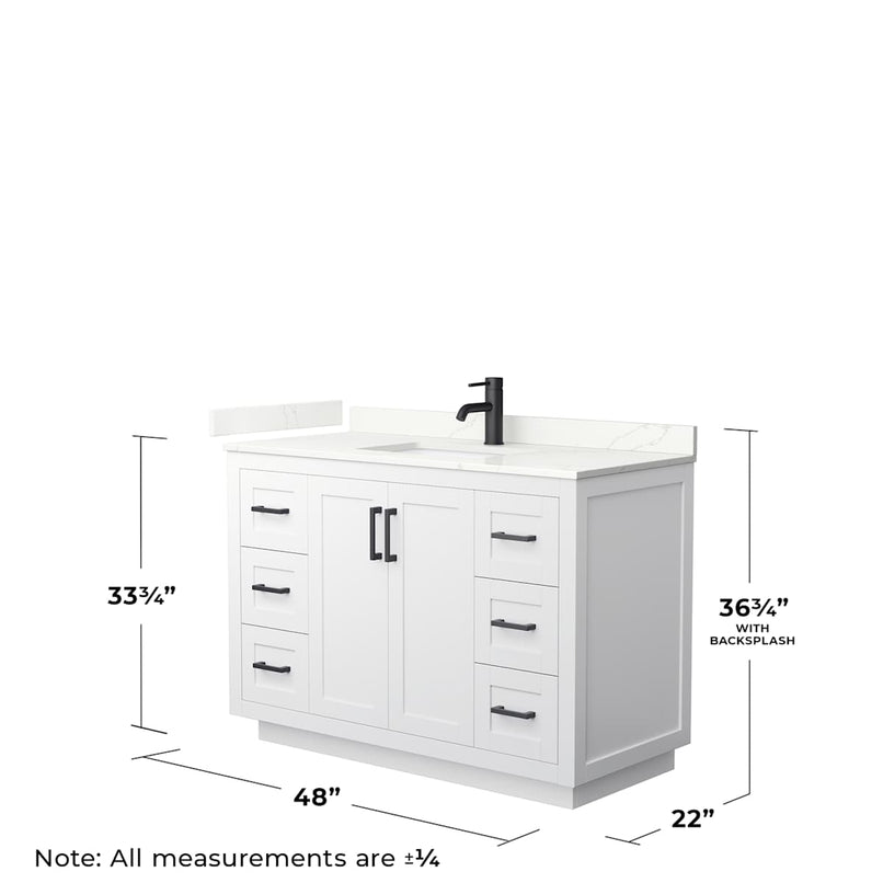 Miranda 48" Free Standing Single Basin Vanity Set with Cabinet and Quartz Vanity Top - image 6