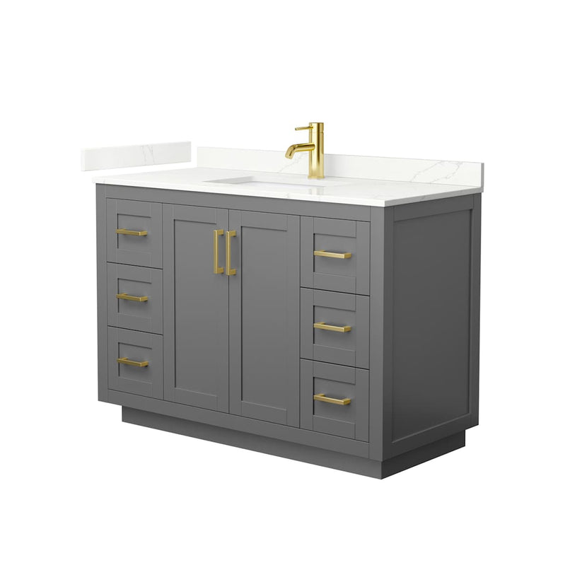 Miranda 48" Free Standing Single Basin Vanity Set with Cabinet and Quartz Vanity Top - image 14