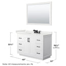 Miranda 48" Free Standing Single Basin Vanity Set with Cabinet, Quartz Vanity Top, and Framed Mirror - image 7
