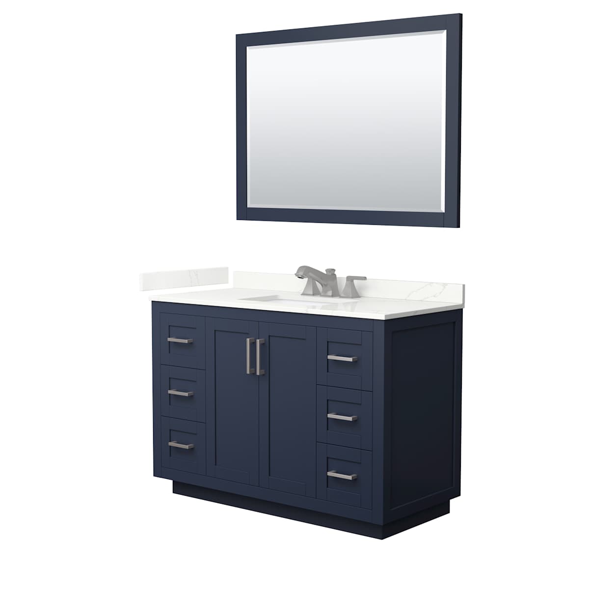 Miranda 48" Free Standing Single Basin Vanity Set with Cabinet, Quartz Vanity Top, and Framed Mirror - image 10