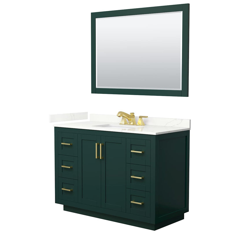 Miranda 48" Free Standing Single Basin Vanity Set with Cabinet, Quartz Vanity Top, and Framed Mirror - image 13