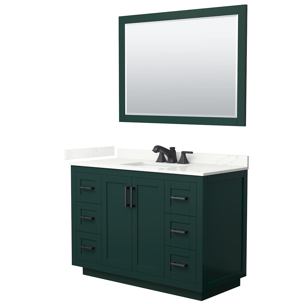Miranda 48" Free Standing Single Basin Vanity Set with Cabinet, Quartz Vanity Top, and Framed Mirror - image 16