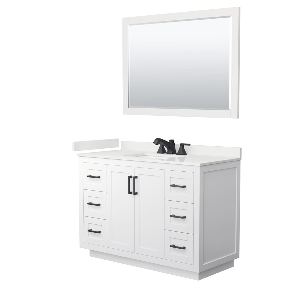 Miranda 48" Free Standing Single Basin Vanity Set with Cabinet, Quartz Vanity Top, and Framed Mirror - image 20