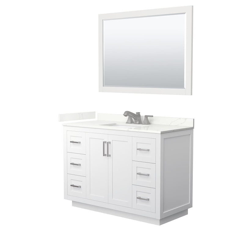 Miranda 48" Free Standing Single Basin Vanity Set with Cabinet, Quartz Vanity Top, and Framed Mirror - image 21