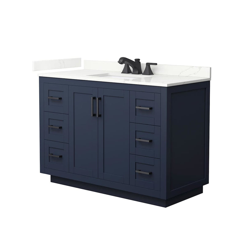 Miranda 48" Free Standing Single Basin Vanity Set with Cabinet and Quartz Vanity Top - image 2