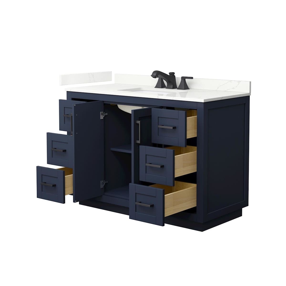 Miranda 48" Free Standing Single Basin Vanity Set with Cabinet and Quartz Vanity Top - image 3