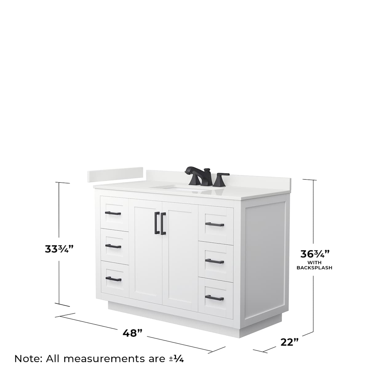 Miranda 48" Free Standing Single Basin Vanity Set with Cabinet and Quartz Vanity Top
