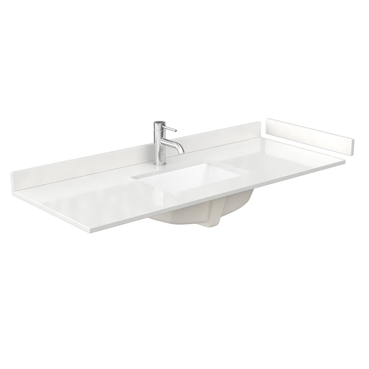 Miranda 54" Free Standing Single Basin Vanity Set with Cabinet, Quartz Vanity Top, and Framed Mirror
