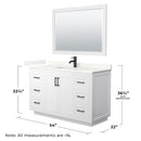 Miranda 54" Free Standing Single Basin Vanity Set with Cabinet, Quartz Vanity Top, and Framed Mirror - image 7