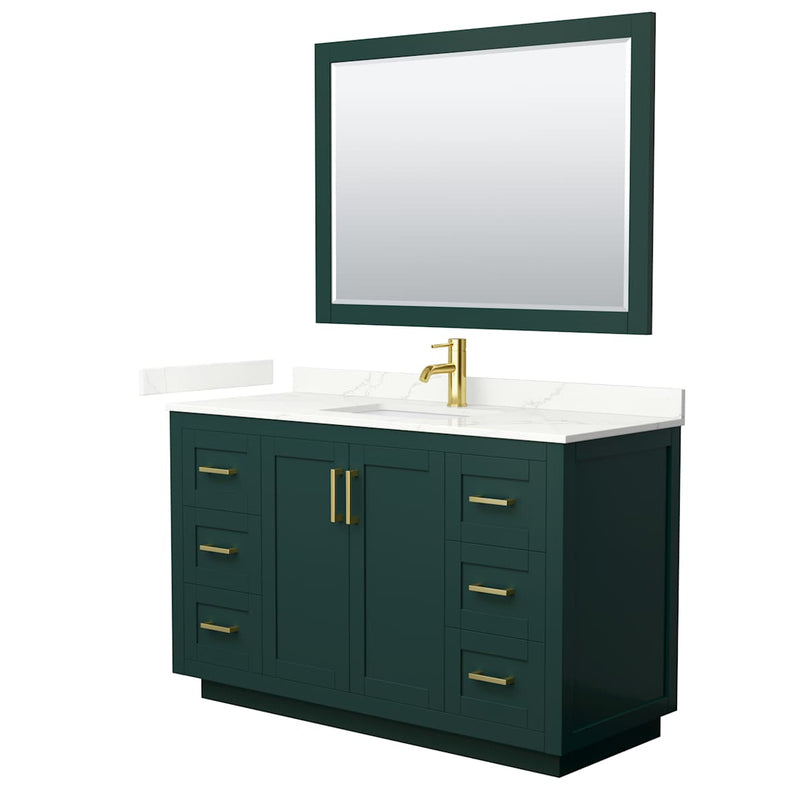Miranda 54" Free Standing Single Basin Vanity Set with Cabinet, Quartz Vanity Top, and Framed Mirror - image 13